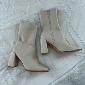 Elegant Cream Heeled Boots